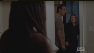 Rick Grimes is clearly uncomfortable with all this praise and comment about his beautiful face.
