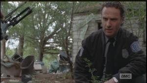 Rick looks troubled, but says nothing to Carol and Daryl about this.  I wonder why, but I am thinking that Rick is not one to say something, in a moment, if he feels it is too soon, or not time.  Seems like he remembers those other 