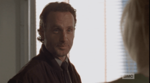 Rick tells Jessie about the Broken Window Theory...keep the windows intact, keep the society intact. Besides, he adds with a smile, he's gotta do something today...
