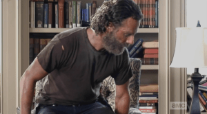I guess it has been a long time since Rick has actually gotten to sit in an actual chair...maybe the last time was in
