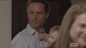 Rick Grimes' party face is more smoldery than sunny.