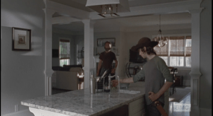 Running water. Carl looks over at his dad in disbelief.