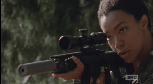 Sasha takes aim...