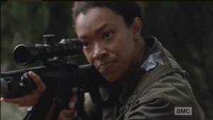 ...so Sasha raises her gun and methodically, one by one, blasts the rest of the framed pictures into bits.
