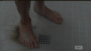 As the thick layers of Rick Grime wash down the shower drain, we see our man is rocking some serious 7-11 feet. 