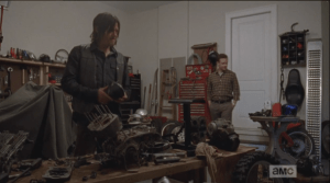 Aaron continues, telling Daryl that while he, Aaron, always wanted to teach himself how to work on, and build, the motorcycle, he has a feeling that Daryl already knows how to do this.