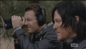Watching the man, Daryl remarks,