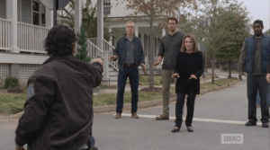 Deanna tries to reason with Rick,
