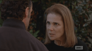 Struggling to keep her composure, Deanna yells,