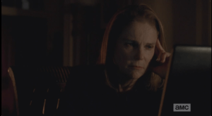 We see Deanna watching the video of her interview with Nicholas...