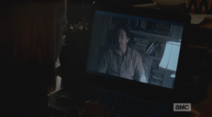 We hear Deanna's recorded reply to this: 