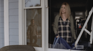 I love this look on her face when she looks up and sees Rick coming up her porch stairs...Alexandra Breckenridge does an amazing job in this episode, and of course, Andrew Lincoln...well, there are no words, even for me.