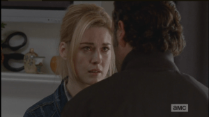 Jessie finally surrenders to the manly love and heroic hotness that is Rick Grimes, whispers,