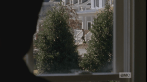 And down the street, from inside a house that isn't his own, we see McBeaty watching this interaction.