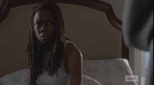 Michonne looks at Rosita, quick to grasp the gravity of that statement.