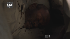 Inside the car, we see Morgan (yay! <3 ) sleeping.