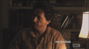 Nicholas keeps looking away from the camera, away from Deanna. 