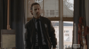 Rick Grimes isn't going anywhere. If he leaves, it may very well be the time that McBeaty does kill Jessie. And beside, she said yes. She is Rick Smash!'s woman now, and nobody, I mean nobody, lays a hand against Rick Smash!'s woman. Fuck you, McBeaty.