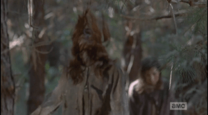 As Sasha begins blowing the walkers away, one by one, Michonne watches, remembering...