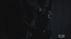 sasha grabs for gun 1