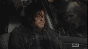 daryl talks to aaron in car 1