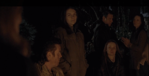 Maggie is trying to keep cool, but glances over towards Deanna. You can tell she's worried. It doesn't look good for Rick, his not being there. And where is Glenn?