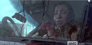 ...probably someone from Enid's family, while the poor girl must watch from the safety of a locked car or truck.