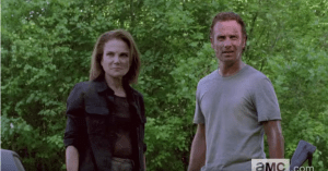 Deanna Monroe would be the first one to sign up for Walker Boot Camp, I am imagining, after seeing how easily her society's system, and their walls, can be breached, dismantled...destroyed. I feel she is a new convert to the Rick Grimes Method. Welcome to the fold, Mrs. Sister!