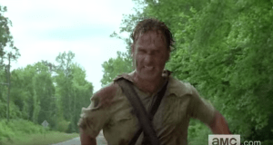 rick runs close up