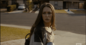 As Alicia walks out and away from the house, she can hear Nick yelling at her, warning her about Matt...and then she hears the crash of Nick collapsing inside.