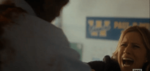 Madison, really terrified now, cries, 