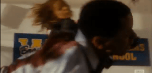 Tobias screams for help as Madison quickly looks around, then opens the fire extinguisher cabinet, pulls out the fire extinguisher, and brains Artie Walker across the head as hard as she can...