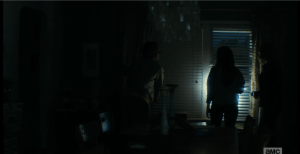 Nick, closing blinds: