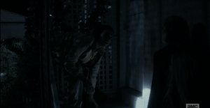 Nick finds the spare key under the mat and lets himself in through the back door.