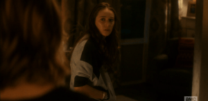 Madison emerges from her bathroom to find Alicia sitting there. Alicia takes one look at her mother's tear-stained, striken face and asks,