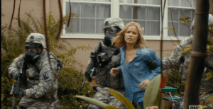 The military rushes in and grabs Madison and the others, leading them away as they surround poor sobbing Patrick Chan and his rekilled wife.