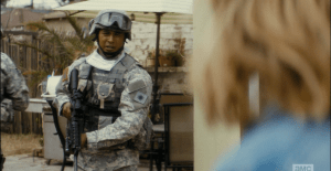 The soldier replies that he was covered in