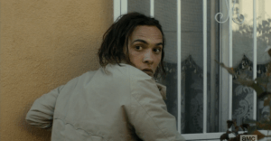 Meanwhile, Nick's junkie ass gets stone-cold busted as he tries to break into a neighbor's home, trolling for meds...