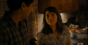 Travis tells Liza that he always knew that about her. Liza looks up at him with a smile, corrects him,