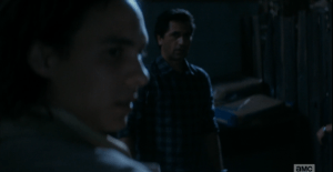 Nick looks around at the retreating figure of the angry young man, like,