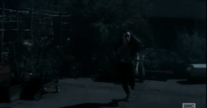 As Alicia emerges from the winding labyrinth and runs towards the Chans'...