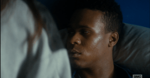 Matt winces, shakes his head, looks away, sadly. 