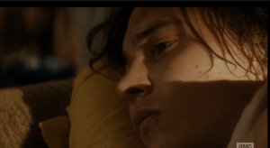 Nick awakes to the sound of his sister scrubbing his vomit off the floor. 