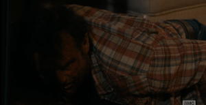 That gets Dawson B. Infected's attention, and the zombie looks up from its feasting.