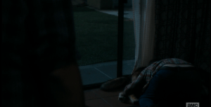 Dawson B. Infected be all like chewing and chomping and grunting and shit...ugh. This scene was really a rough one.