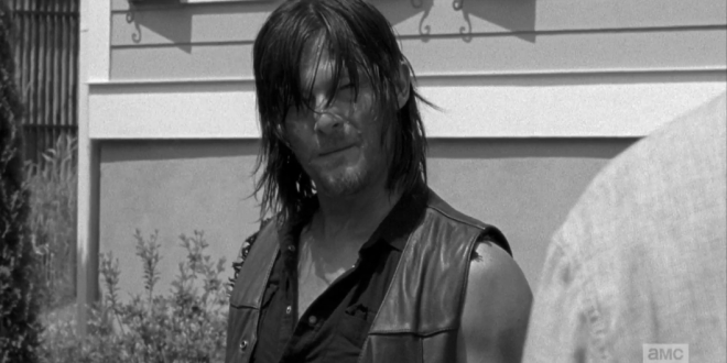 Daryl turns back, looks at Rick.