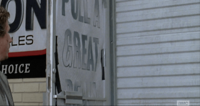 Glenn counts down, and Nicholas pulls the door open to reveal...metal security door!