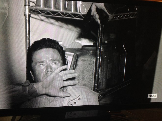 And as the others protest, try to dissuade him, Carter raises his pistol and points it at Eugene.