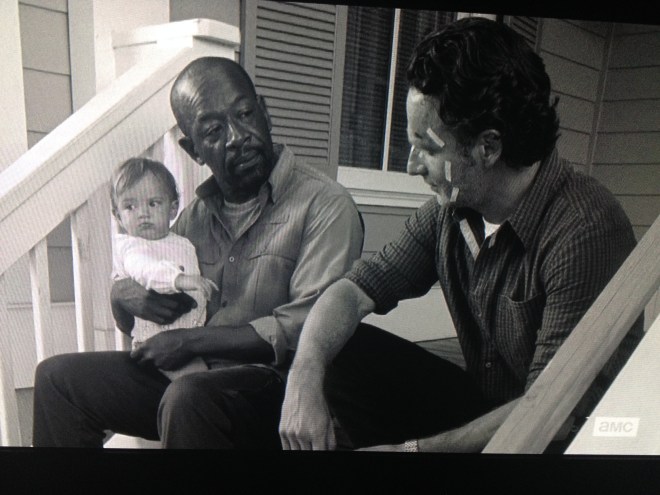 Morgan turns to Rick and tells him that when he saw Rick with that man, Carter, in the armory,
