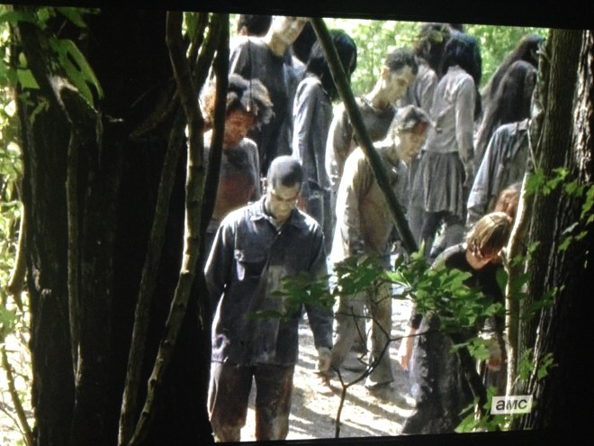 With thousands of walkers just feet away, and Carter screaming in his shock, pain, and anguish...